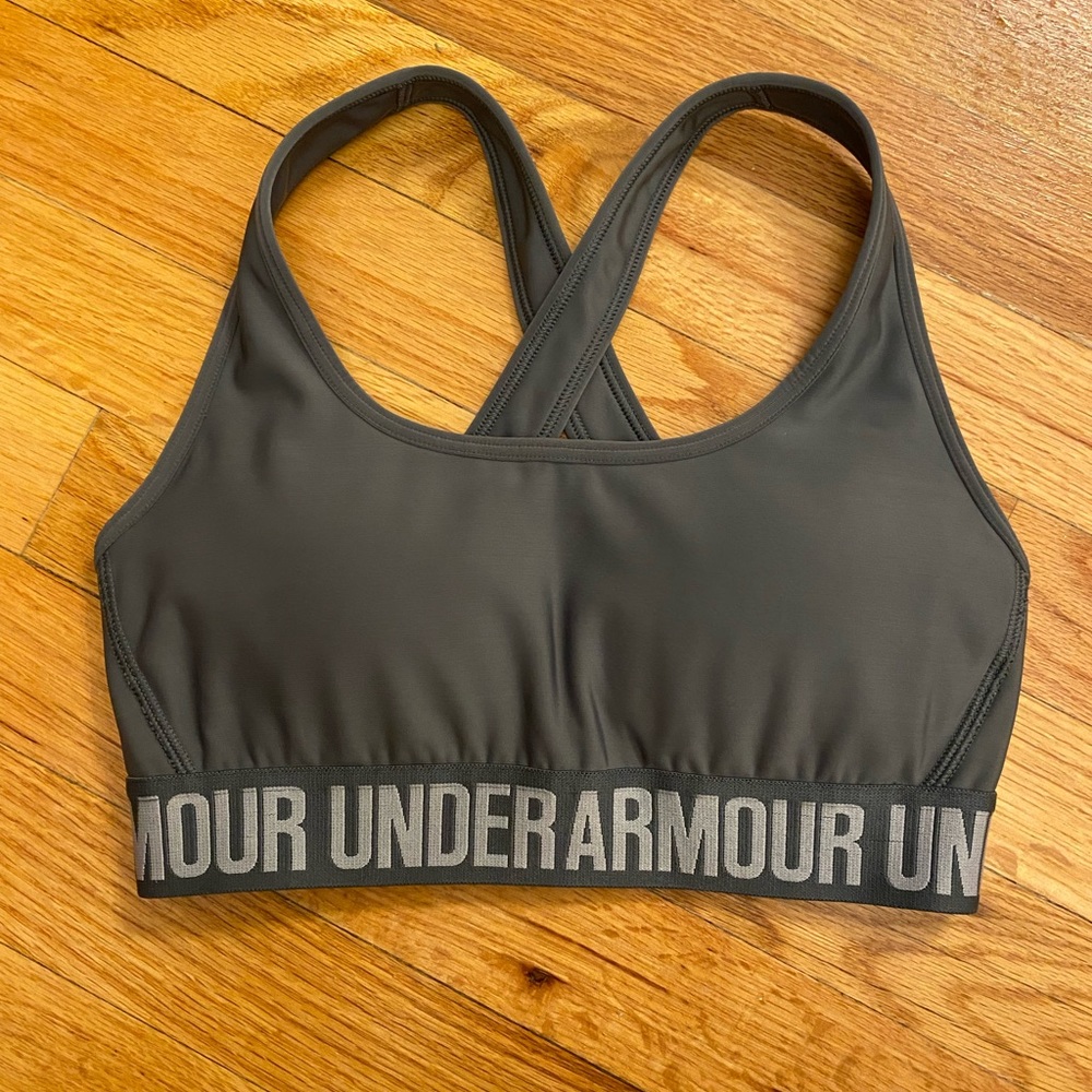 LIKE NEW Under Armour Compression Sports Bra Grey